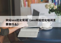 网站seo优化实训（seo网站优化培训主要做什么）