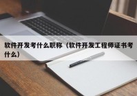 软件开发考什么职称（软件开发工程师证书考什么）