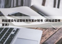 网站建设与运营财务预算计划书（网站运营预算表）