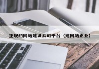 正规的网站建设公司平台（建网站企业）