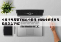 小程序开发要下载几个软件（微信小程序开发软件怎么下载）